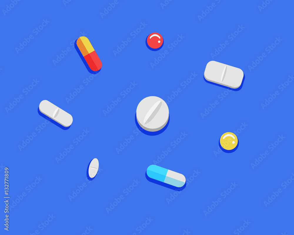 Colorful illustration of pills Colorful illustration of pills