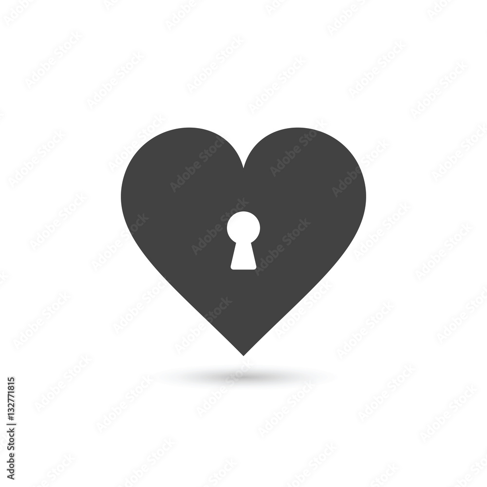 Heart and keyhole. Vector illustration Heart and keyhole. Vector illustration