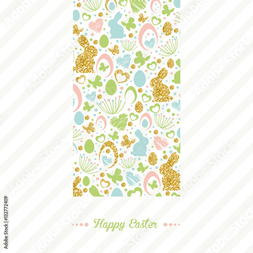 Happy easter background design with easter elements