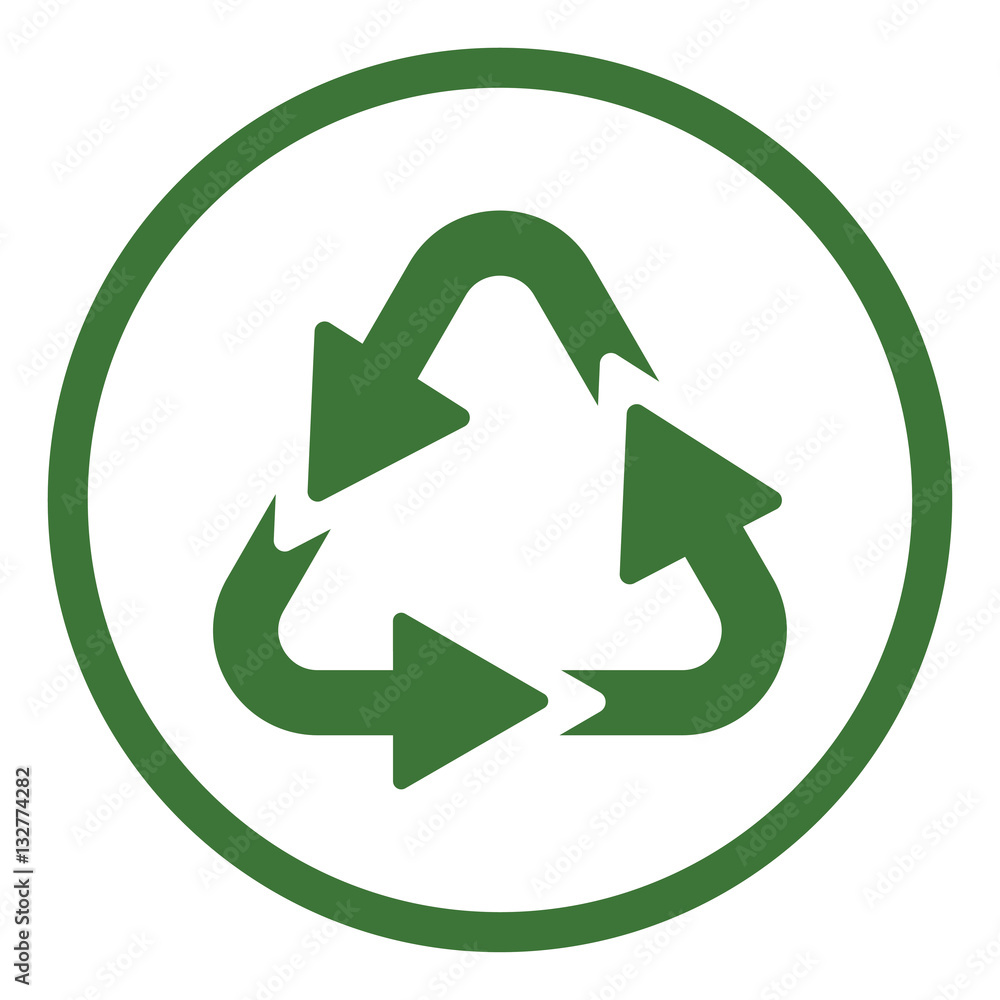 recicle arrow triangular sign icon simple in circle recicle arrow triangular sign icon simple in circle