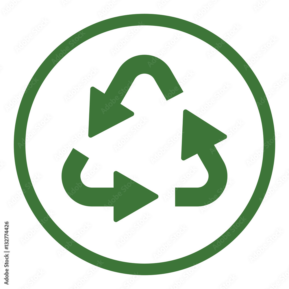 recicle arrow triangular sign icon simple in circle recicle arrow triangular sign icon simple in circle