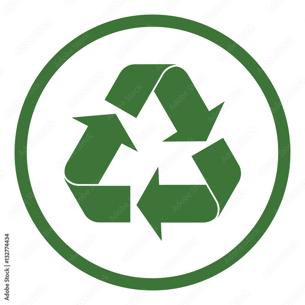 recicle arrow triangular sign icon simple in circle recicle arrow triangular sign icon simple in circle