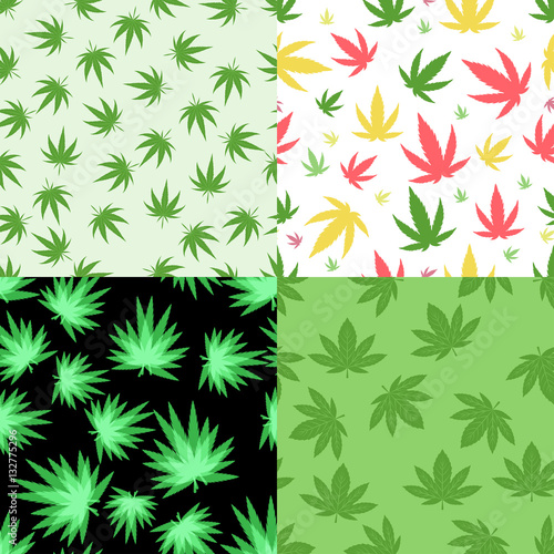 Marijuana seamless pattern vector.