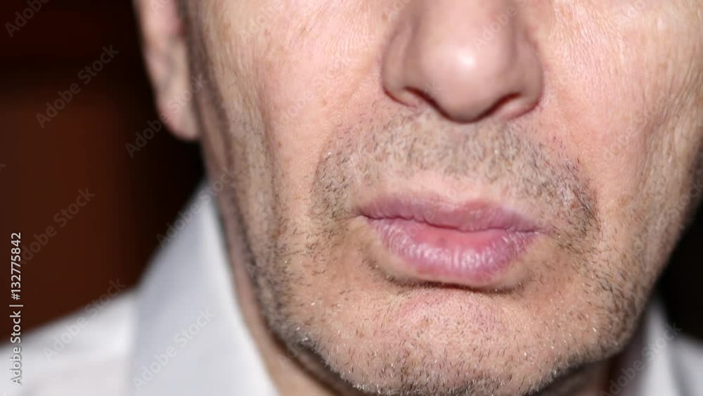 Detail Of Elderly Mouth Man