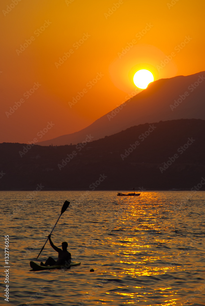 Sunset on the coastline of Turkey, near Kas.