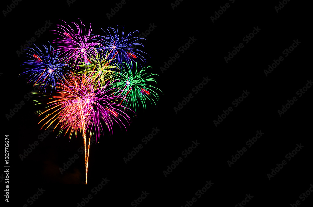 Fireworks celebration and the midnight sky background. Fireworks celebration and the midnight sky background.
