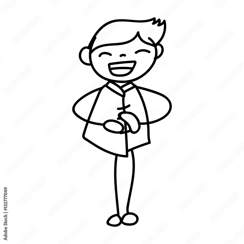 hand drawing cartoon character Happy Chinese New Year hand drawing cartoon character Happy Chinese New Year