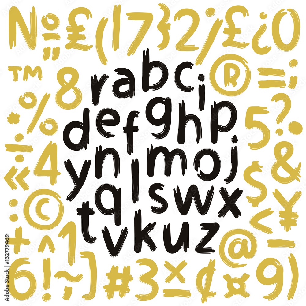 Hand drawn vector alphabet Hand drawn vector alphabet
