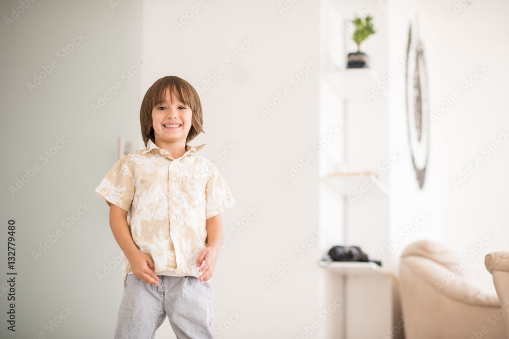 Happy children having fun and posing in new modern home Happy children having fun and posing in new modern home