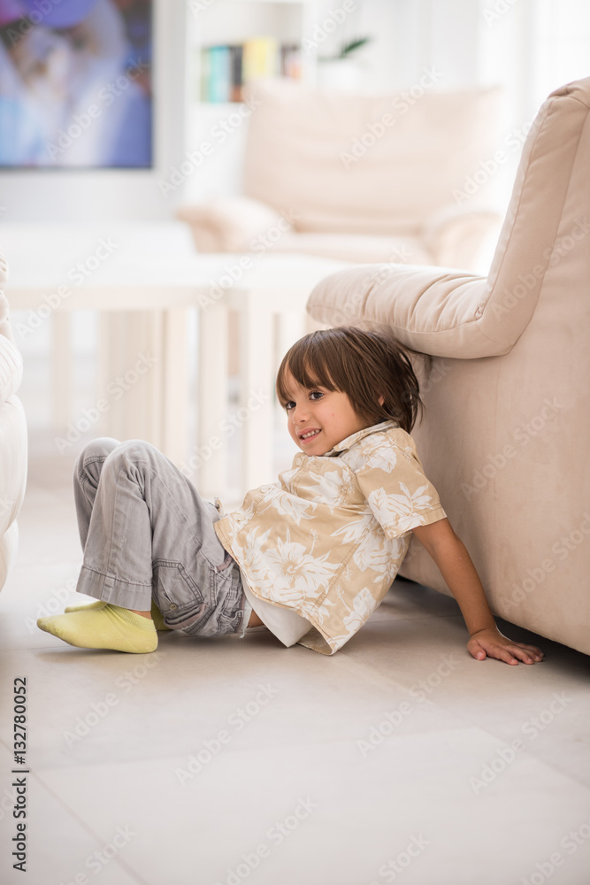 Happy children having fun and posing in new modern home Happy children having fun and posing in new modern home
