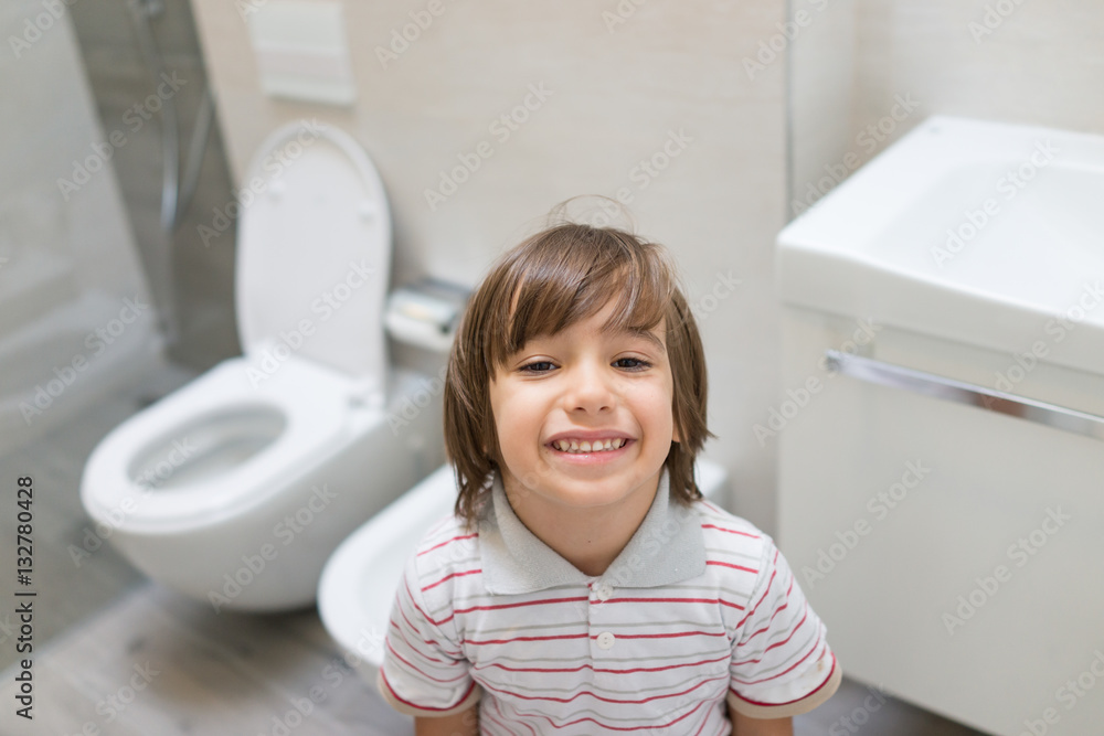 Kid in bathroom Kid in bathroom