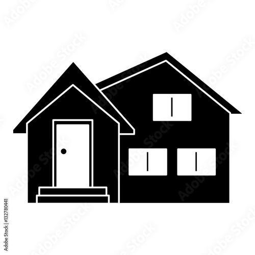 silhouette housewarming facade exterior design vector illustration eps 10