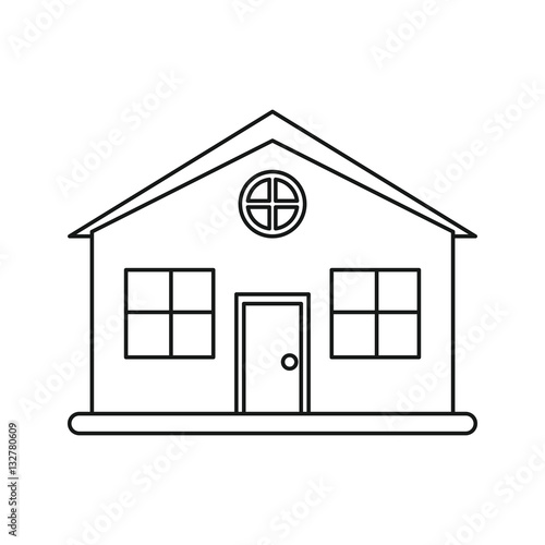 family house detailed traditional outline vector illustration eps 10