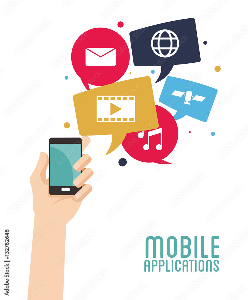 hand hold smartphone mobile applications vector illustration eps 10 hand hold smartphone mobile applications vector illustration eps 10