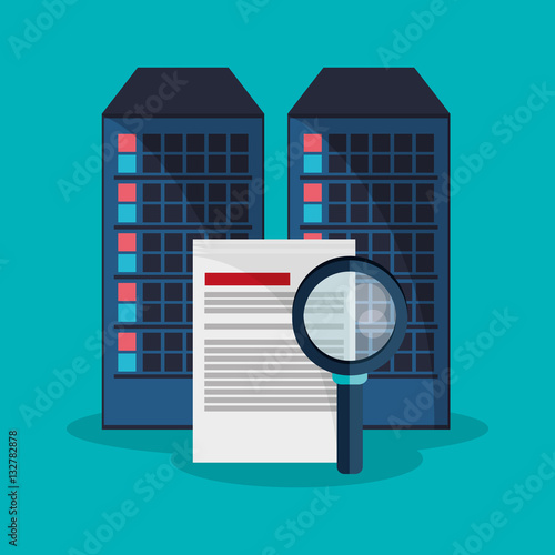 data center search file developer system vector illustration eps 10