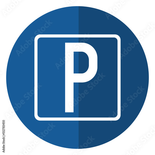 parking sign road street vehicle shadow vector illustration eps 10