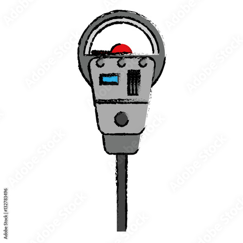 drawing parking meter payment machine vector illustration eps 10