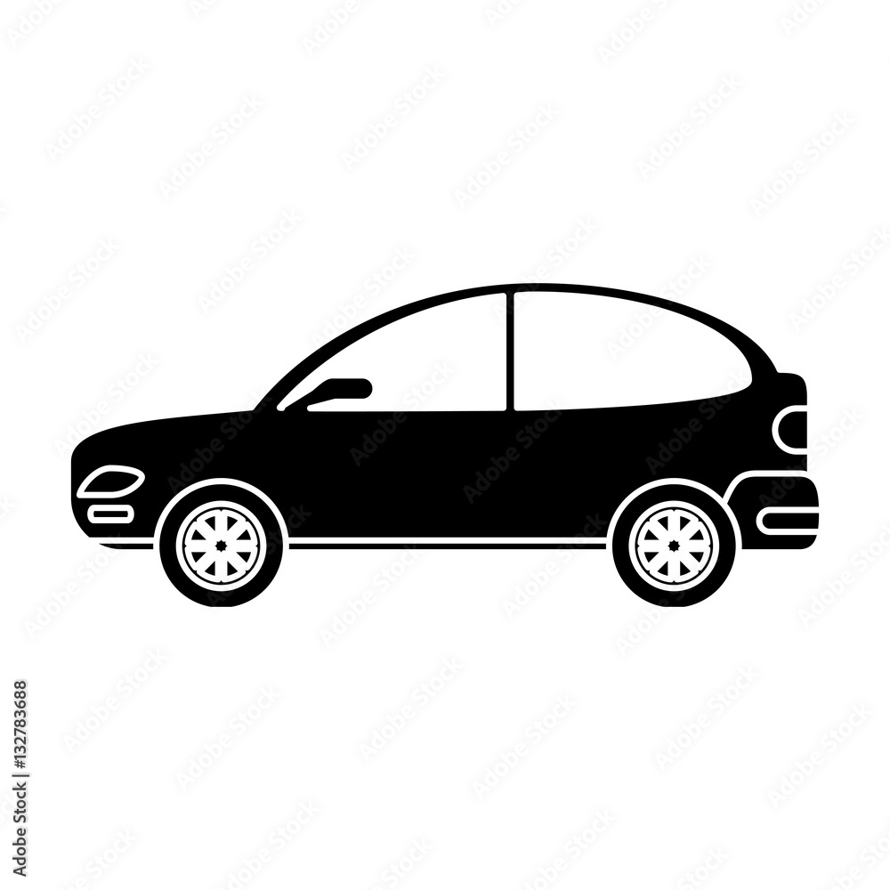 silhouette car coupe parking lot vector illustration eps 10
