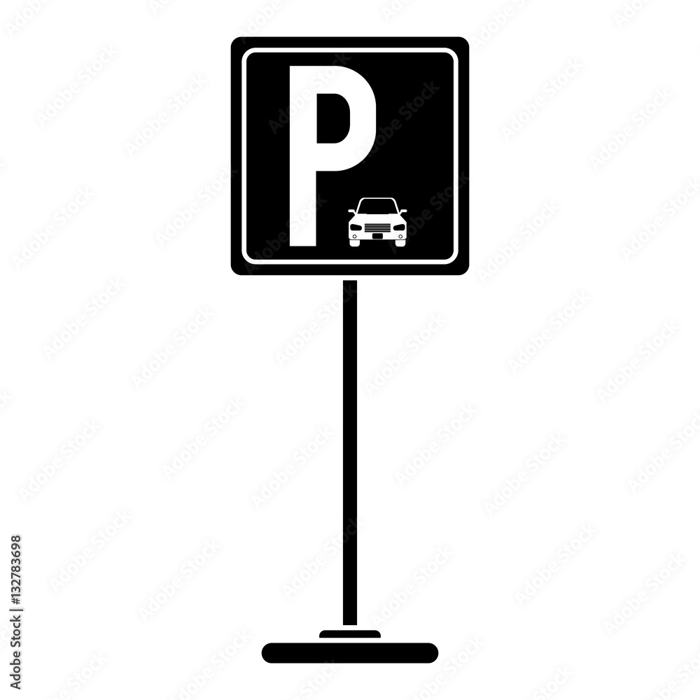 silhouette parking sign road street vehicle vector illustration eps 10 silhouette parking sign road street vehicle vector illustration eps 10