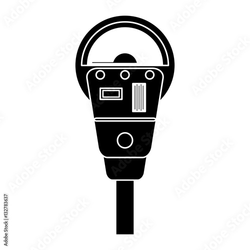 silhouette parking meter payment machine vector illustration eps 10