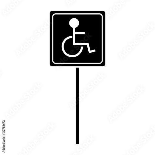 silhouette disabled person wheelchair sign road vector illustration eps 10