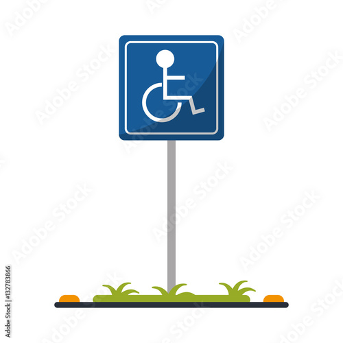 disabled person wheelchair sign road vector illustration eps 10
