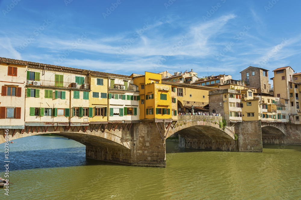 Ponte Vecchio - the bridge market in the center of Florence, Tuscany, Italy
