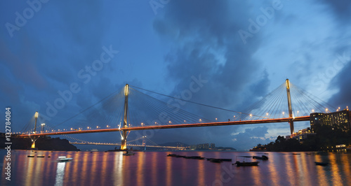 Ting Kau Bridge and Tsing Ma Bridge in Hong Kong.