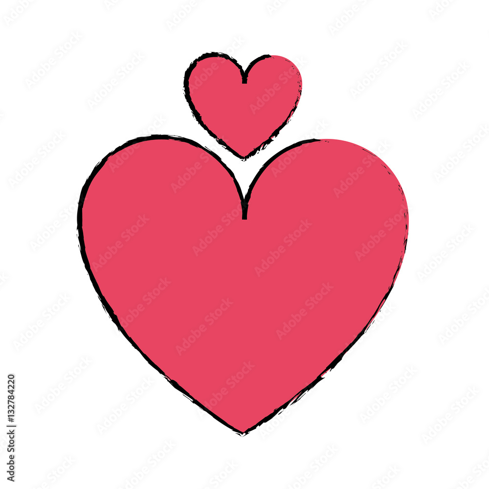 drawing love heart romantic symbol vector illustration eps 10