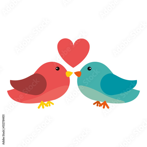 couple bird heart loveling vector illustration eps 10 © Jemastock