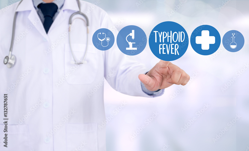 TYPHOID FEVER Medical Concept , Typhoid positive , Composition o TYPHOID FEVER Medical Concept , Typhoid positive , Composition o
