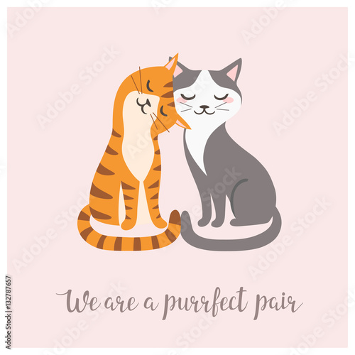 Valentine's day card with couple of cute cats.