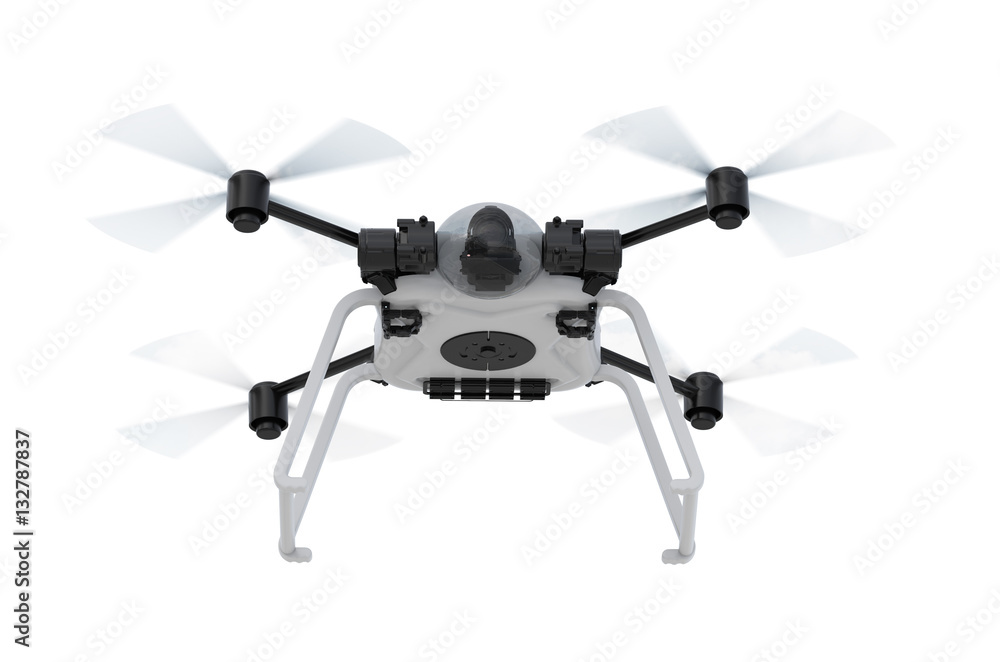 drone with spinning propellers