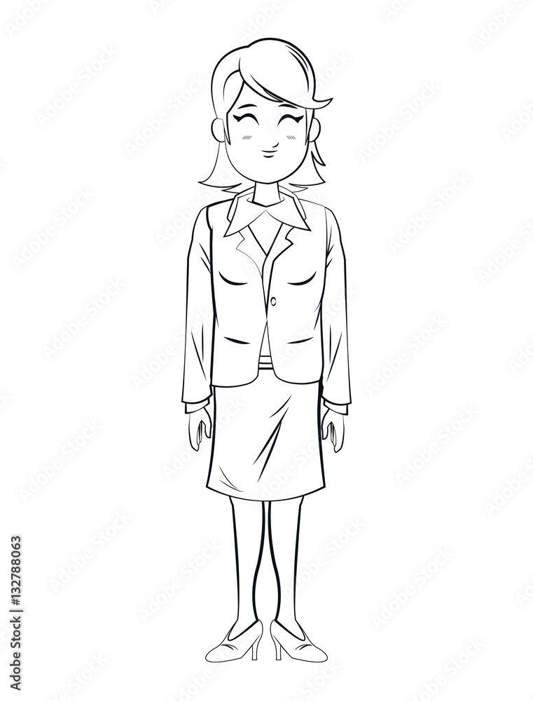 woman business worker standign sketch vector illustration eps 10 woman business worker standign sketch vector illustration eps 10