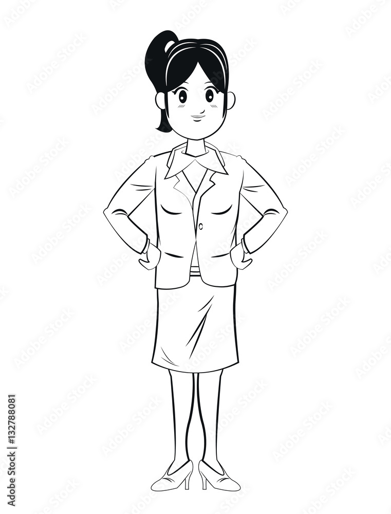 woman business worker standign sketch vector illustration eps 10 woman business worker standign sketch vector illustration eps 10