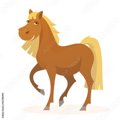 Vector smiling funny cartoon horse character