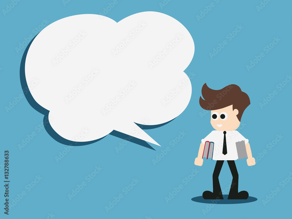 Businessman with speech bubble . vector illustration. Businessman with speech bubble . vector illustration.