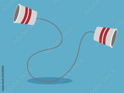 tin can phone.communication concept. vector illustration.