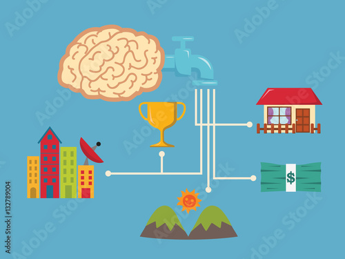 Idea stock faucet of brain.vector illustration.