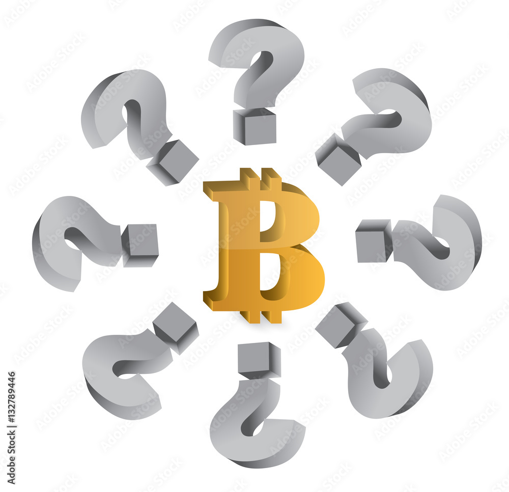 bitcoin and question marks concept bitcoin and question marks concept