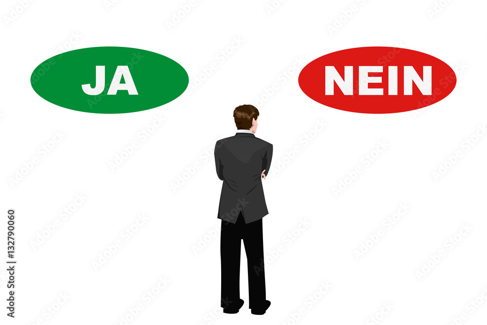 Geschäftsmann muss sich entscheiden JA oder NEIN Adobe Stock