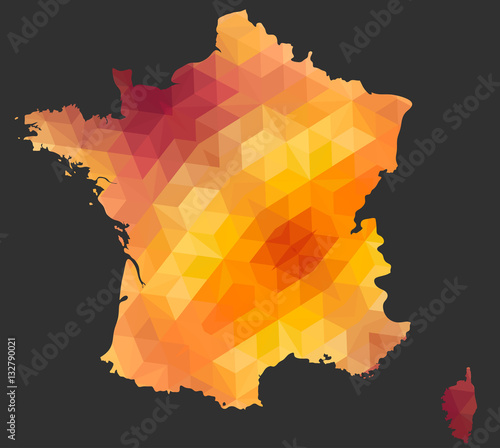 The France Map of Polygonal Style 