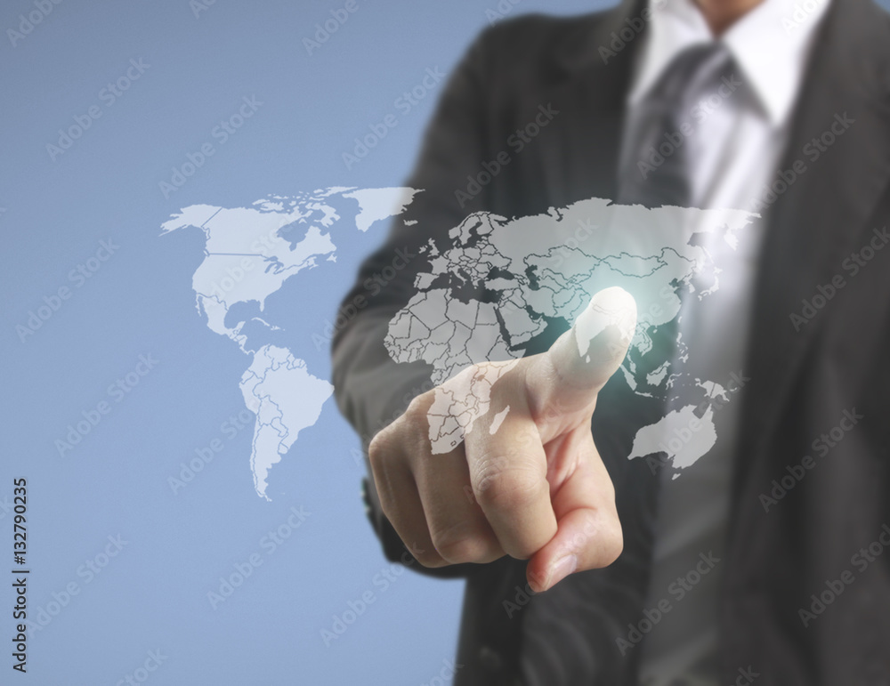 Hand touch virtual icon social network Hand touch virtual icon social network