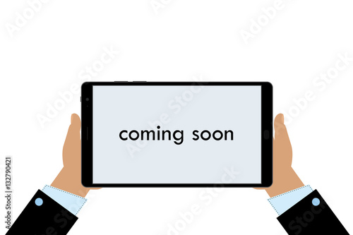 Geschäftsmann mit Tablet - coming soon