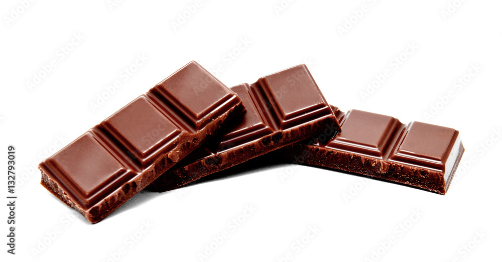 Dark milk chocolate bars stack isolated Dark milk chocolate bars stack isolated