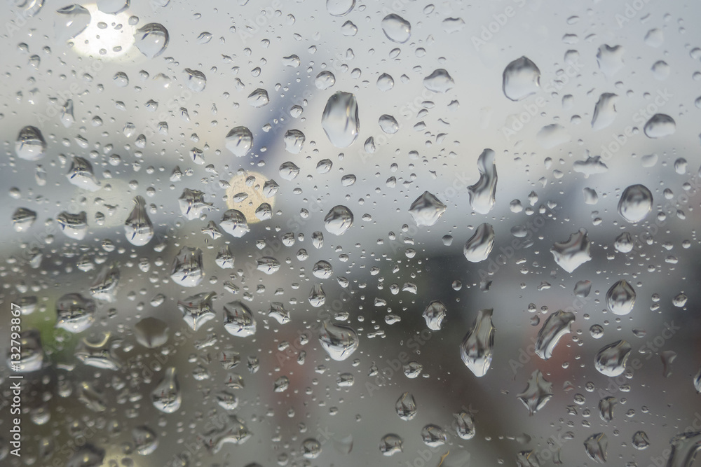 Many water drops on window Many water drops on window