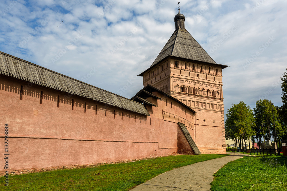 Ancient Orthodox monastery in Suzdal summer day