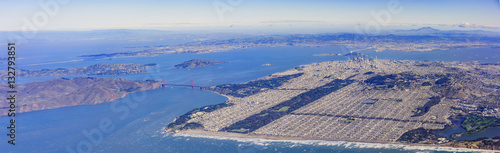 Aerial view of San Francisco downtown cityscape photo