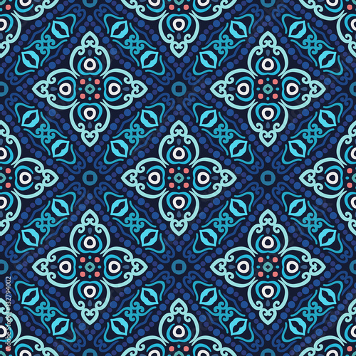 Flower Pattern Blue Weave