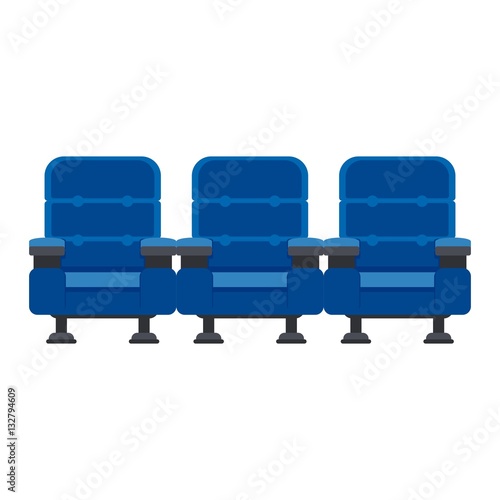 three blue chairs